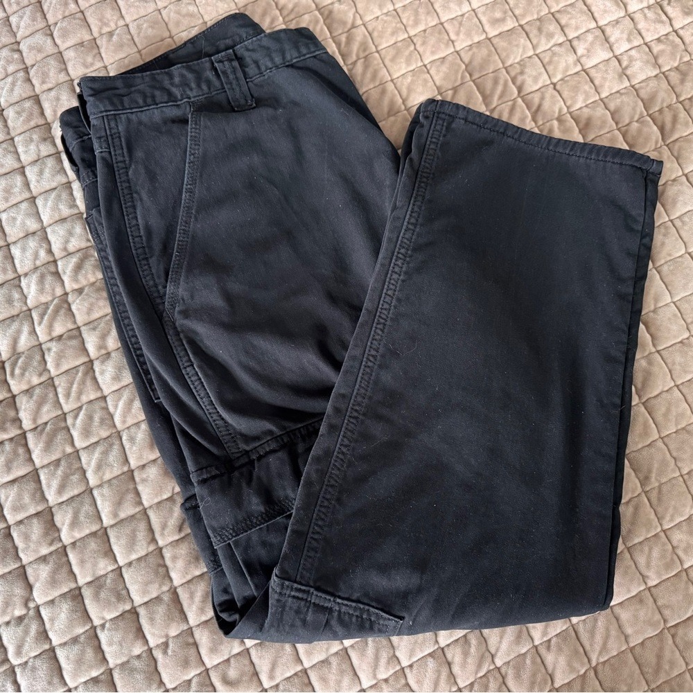 Wrangler‎ Fleece Lined Cargo Pants Black Workwear Utility 34x30